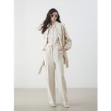 Lcw Modest Ekru Beli Lastikli Keten Karışımlı Kadın Pantolon