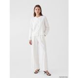 Lcw Modest Ekru Loose Fit Keten Görünümlü Kadın Pileli Pantolon
