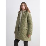 Lcw Modest Haki Kapüşonlu Kapitone Oversize Kadın Şişme Mont