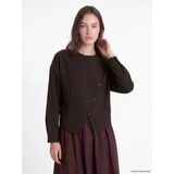 Lcw Modest Kahverengi Asimetrik Düğmeli Bluz