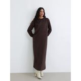 Lcw Modest Kahverengi Bisiklet Yaka Sweat Elbise