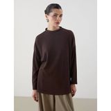 Lcw Modest Kahverengi Dik Yaka Kadın Tunik