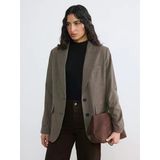 Lcw Modest Kahverengi Ekose Kadın Blazer Ceket