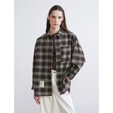 Lcw Modest Kahverengi Ekose Oversize Poplin Kadın Gömlek Tunik