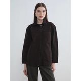 Lcw Modest Kahverengi Gömlek Yaka Oversize Kadın Jean Ceket