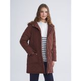 Lcw Modest Kahverengi Kapüşonlu Kapitone Oversize Kadın Şişme Mont