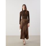 Lcw Modest Kahverengi Leopar Desenli Saten Kadın Etek