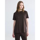 Lcw Modest Kahverengi Soft Touch Nakışlı Bluz