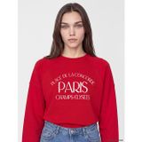 Lcw Modest Kırmızı Baskılı Oversize Kadın Sweatshirt Tunik