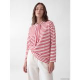 Lcw Modest Kırmızı Çizgili Oversize Kadın Sweatshirt Tunik
