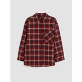 Lcw Modest Kırmızı Ekose Oversize Kadın Oduncu Gömlek Tunik