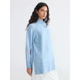 Lcw Modest Mavi Yarım Balıkçı Yaka Oversize Kadın Triko Tunik