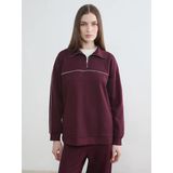 Lcw Modest Mürdüm Dik Yaka Oversize Kadın Sweatshirt