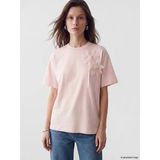 Lcw Modest Pembe Bisiklet Yaka Çiçek Aplikeli Bluz