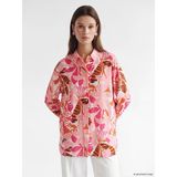 Lcw Modest Pembe Desenli Oversize Kadın Gömlek Tunik