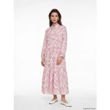 Lcw Modest Pembe Gömlek Yaka Desenli Katkat Elbise