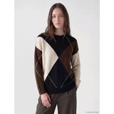 Lcw Modest Siyah Baklava Desenli Kadın Triko Tunik