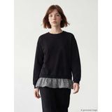 Lcw Modest Siyah Bisiklet Yaka Ekose Kadın Sweatshirt Tunik