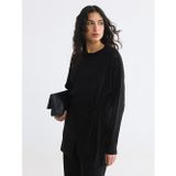 Lcw Modest Siyah Bisiklet Yaka Kadın Triko Tunik