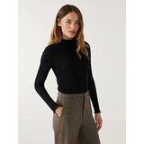 Lcw Modest Siyah Dik Yaka Kadın Fitilli Body