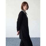 Lcw Modest Siyah Gömlek Yaka Ekose Kadın Sweatshirt Tunik