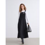 Lcw Modest Siyah Kare Yaka Jean Salopet Elbise