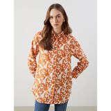 LCW Modest Turuncu Desenli Oversize Kadın Gömlek Tunik