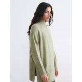 Lcw Modest Yeşil Balıkçı Yaka Oversize Kadın Triko Tunik