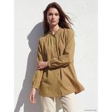 Lcw Modest Yeşil Çizgili Oversize Kadın Gömlek Tunik