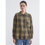 Lcw Modest Yeşil Ekose Poplin Oversize Kadın Gömlek Tunik