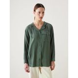 Lcw Modest Yeşil Kapüşonlu Dokulu Oversize Krinkle Kadın Tunik