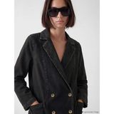 Lcw Siyah Kruvaze Yaka Kadın Jean Blazer Ceket - M