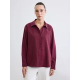 Lcw Studıo Bordo Loose Fit Kadın Gömlek