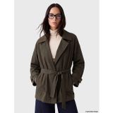 Lcw Studıo Haki Kuşaklı Oversize Kadın Gabardin Ceket