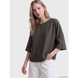 Lcw Vision Antrasit Bisiklet Yaka Oversize Bluz