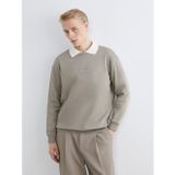 Lcw Vision Bej Bisiklet Yaka Baskılı Erkek Kalın Sweatshirt