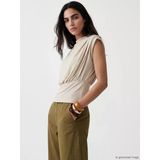 Lcw Vision Bej Dik Yaka Büzgülü Bluz Mock Neck Ruched Blouse