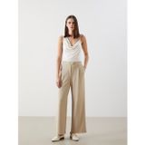 LCW Vision Bej Loose Fit Krep Kadın Pantolon