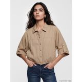 Lcw Vision Bej Oversize Kadın Jean Gömlek