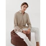 Lcw Vision Bej Slim Fit Uzun Kollu Erkek Dokulu Gömlek