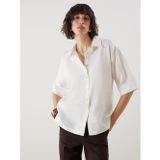 Lcw Vision Beyaz Oversize %100 Keten Kadın Gömlek
