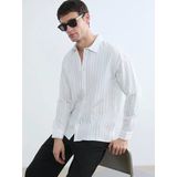 Lcw Vision Beyaz Regular Fit Çizgili Poplin Erkek Gömlek