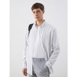 Lcw Vision Beyaz Slim Fit Çizgili Erkek Gömlek