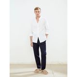 Lcw Vision Beyaz Slim Fit Uzun Kollu Keten Karışımlı Erkek Gömlek