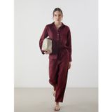 Lcw Vision Bordo Beli Lastikli %100 Keten Kadın Pantolon