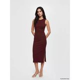Lcw Vision Bordo Bisiklet Yaka Fitilli Bodycon Elbise