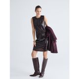 Lcw Vision Bordo Bisiklet Yaka Pul Payetli Mini Elbise