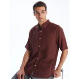 Lcw Vision Bordo Regular Fit Kısa Kollu Erkek Gömlek