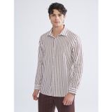 Lcw Vision Bordo Regular Fit Uzun Kollu Çizgili Erkek Gömlek