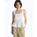 Lcw Vision Ekru Kare Yaka Peplum Bluz